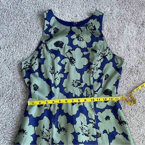 Banana Republic Fit&Flare Satin Maxi Floral Dress Size 4 Blue Green - Picture 15 of 16